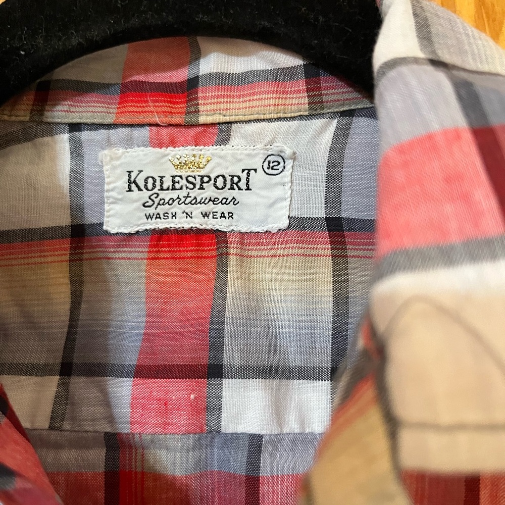 Kolesport Vintage Boys Plaid Button Up Shirt - Picture 3 of 5